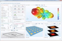 2. This image shows an app, which was built, that simulates a single slot-coupled microstrip patch antenna fabricated on a multi-layered low-temperature co-fired ceramic (LTCC) substrate. 2. This image shows an app, which was built, that simulates a single slot-coupled microstrip patch antenna fabricated on a multi-layered low-temperature co-fired ceramic (LTCC) substrate.