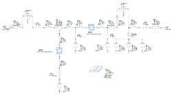 1. The comb-generator simulation schematic includes all of the circuit elements. 1. The comb-generator simulation schematic includes all of the circuit elements.