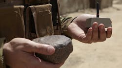 The ground sensor nodes are easily disguised as rocks which makes detection extremely difficult Photo courtesy of Lockheed Martin The ground sensor nodes are easily disguised as rocks which makes detection extremely difficult Photo courtesy of Lockheed Martin