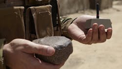 The ground sensor nodes are easily disguised as rocks which makes detection extremely difficult Photo courtesy of Lockheed Martin The ground sensor nodes are easily disguised as rocks which makes detection extremely difficult Photo courtesy of Lockheed Martin