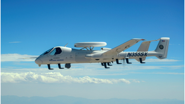 Northrop Grumman39s newly developed SATCOM system flies aboard the Firebird demonstrator aircraft during a recent demonstration Northrop Grumman photo by Alan Radecki