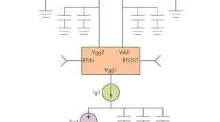 The significant benefit of a cascade-distributed amplifier is the increased operational bandwidth derived from the duplicated cell of two FETs connected source to drain.