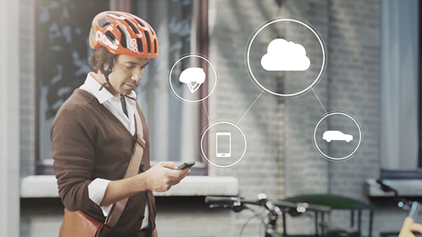 New cloud technology seeks to help reduce the number of bicycle and vehicle accidents by eliminating blind spots Image courtesy of Volvo