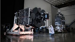 The fifthgeneration Global Xpress satellites operate in the Kaband to deliver highthroughput broadband access to remote areas pictured here in a Boeing facility Image courtesy of Inmarsat The fifthgeneration Global Xpress satellites operate in the Kaband to deliver highthroughput broadband access to remote areas pictured here in a Boeing facility Image courtesy of Inmarsat