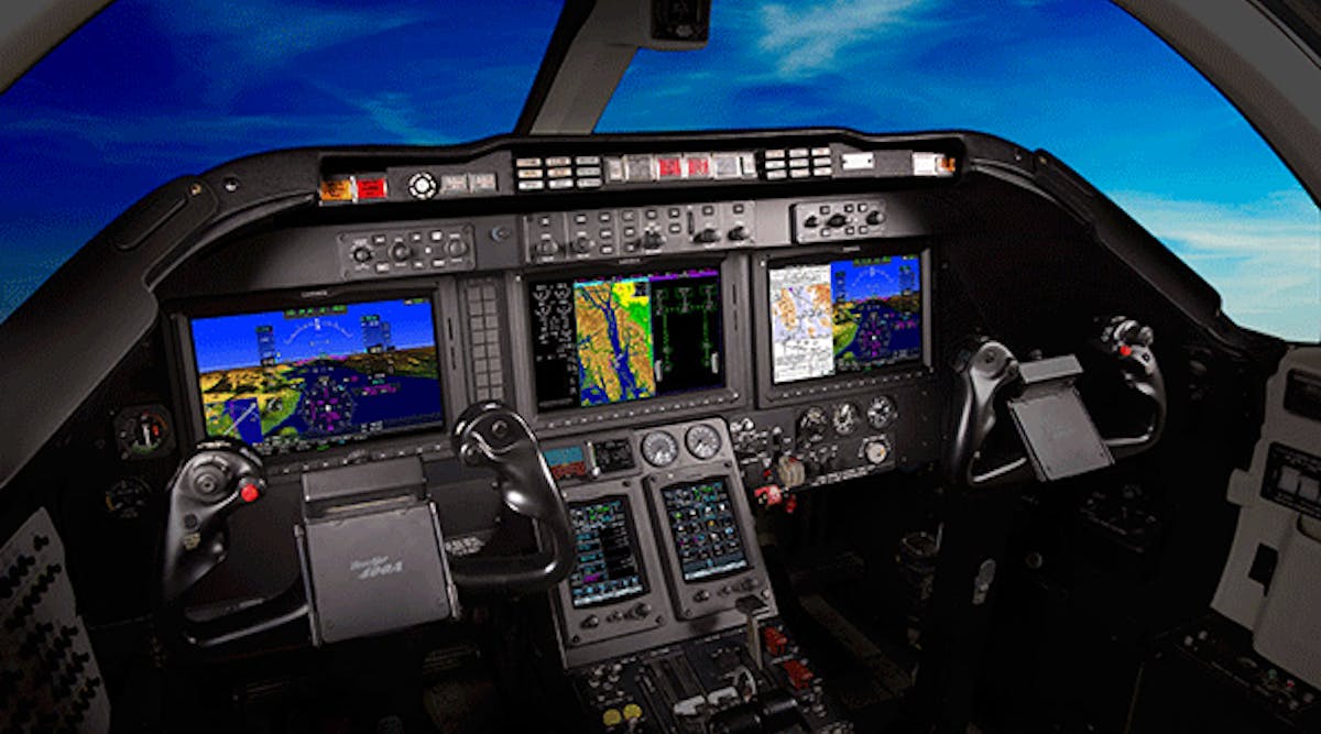 Integrated flight decks, like Garmin&rsquo;s G5000, provides WAAS compatibility inflight, with support from the GEO satellites and stations. (Image courtesy of Garmin)