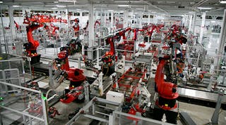 Project members also are in the early stages of commissioning a wireless network test bed that will replicate a smart manufacturing environment. (Image courtesy of Tesla)