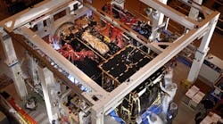 The SBIRS GEO-2 satellite undergoes baseline integration system testing. (Image courtesy of Lockheed Martin)