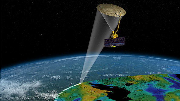 The Soil Moisture Active Passive SMAP spacecraft will provide global measurements of soil moisture to help scientists understand climate changes Artistic rendering courtesy of NASAJPLCaltech