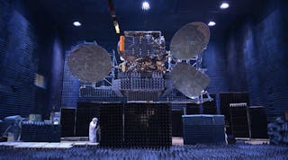 The Intelsat-34 satellite in a Space Systems/Loral production facility. (Image courtesy of SSL).