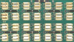 Part of an MPAR panel which radiates and receives radar energy to detect and track aircraft and weather targets Follow link for an expanded view Image courtesy of MACOM Part of an MPAR panel which radiates and receives radar energy to detect and track aircraft and weather targets Follow link for an expanded view Image courtesy of MACOM