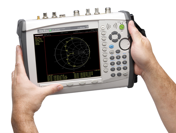 This network analyzer encapsulates several of the features that are migrating from the laboratory and into portable testers including large screens and a raft of configurable options Image courtesy of Anritsu