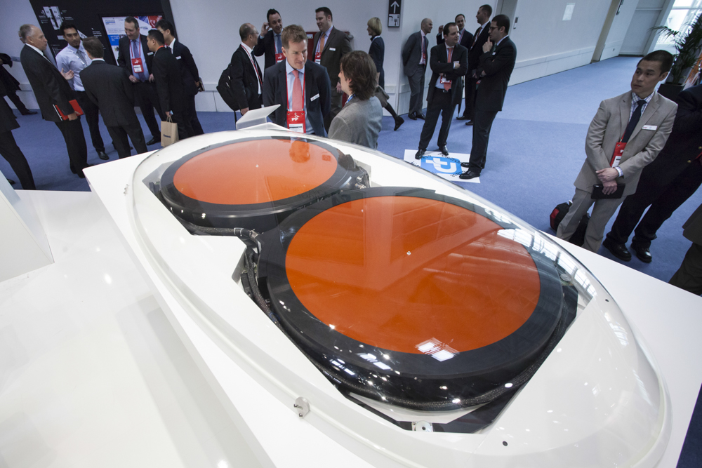 Gogorsquos technology 2Ku is built around two beamforming antennas one designated for transmitting data and another for receiving signals from more than 180 compatible Kuband satellites Image courtesy of Gogo