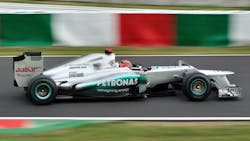 Mercedes39 PETRONAS has both forward and rearfacing cameras that record thermal images of the tires Qualcomm39s wireless system sends the performance data crunched by onboard processors to engineers in the garage and pit lane Image courtesy of Michael Elleray via Flickr Mercedes39 PETRONAS has both forward and rearfacing cameras that record thermal images of the tires Qualcomm39s wireless system sends the performance data crunched by onboard processors to engineers in the garage and pit lane Image courtesy of Michael Elleray via Flickr