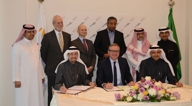 Officials from Rockwell Collins and Taqnia Aeronautics and its subsidiaries agree to collaborate on military rotary and fixed-wing avionics systems in the Kingdom of Saudi Arabia.