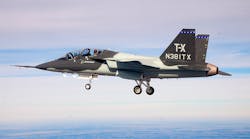 The future of U.S. Air Force flight training, the Boeing T-X, made its first test flight with Boeing test pilots Steve Schmidt and Dan Draeger in the cockpit.