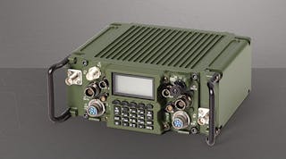 The AN/PRC-162 is a rugged, two-channel, SDR military radio capable of broadband and narrowband communications with a wide range of waveforms. (Courtesy of Rockwell-Collins)