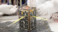 A tiny satellite being built as part of NASA&apos;s Nodes project. Engineers are preparing the satellite for thermal vacuum testing at Ames Research Center in California. (Image courtesy of NASA Ames).