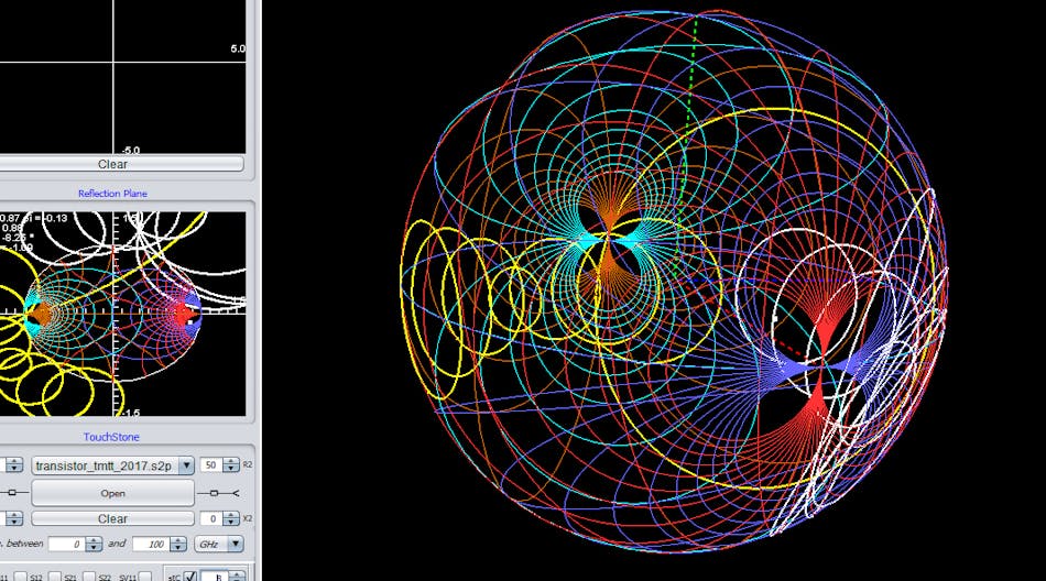 This software tool offers a 3D representation of the Smith chart.