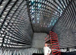 Pictured is Jim Keyser Manager of Lockheed Martins GPS Processing Facility He stands in the anechoic test chamber where the company will perform tests on the GPS III spacecraft to ensure that all of its signals and interfaces work properly Pictured is Jim Keyser Manager of Lockheed Martins GPS Processing Facility He stands in the anechoic test chamber where the company will perform tests on the GPS III spacecraft to ensure that all of its signals and interfaces work properly