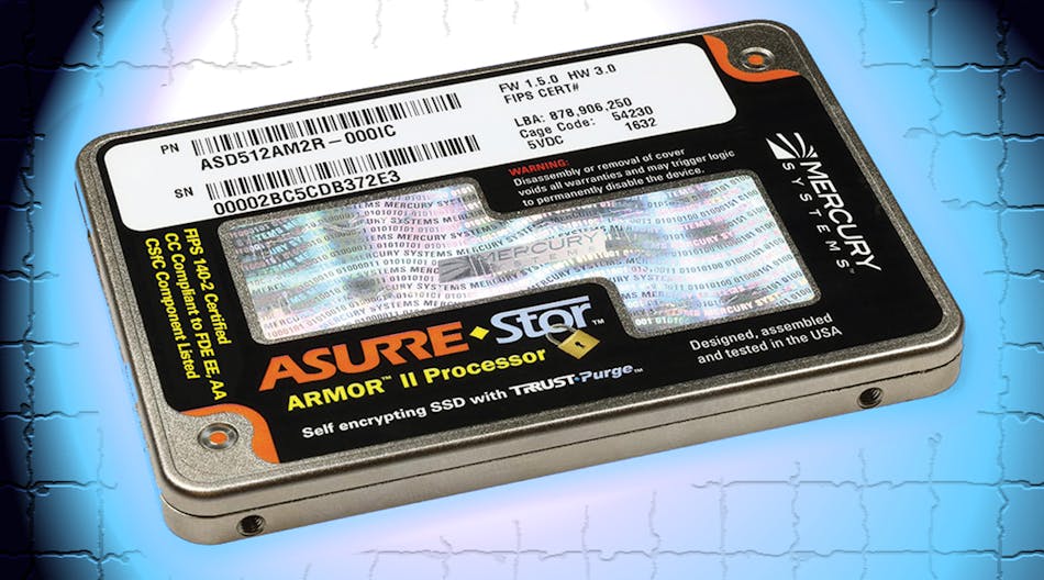 This is an example of a military-grade, FIPS 140-2 certified solid-state-drive (SSD) data storage device for mission-critical applications.