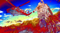 Helicopter and soldier Helicopter and soldier