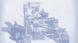 An artist&apos;s rendering of the new Mars Rover which will collect over 30 samples in order to identify biosignatures on the planet.