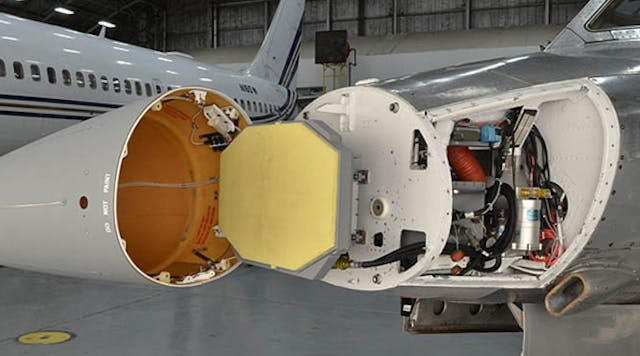The SABR system within the F-16 fighter aircraft. (photo courtesy of Northrop Grumman)