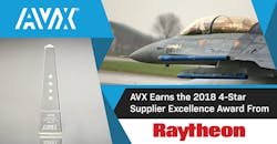 AVX Corp. was recently presented with the 4-Star Supplier Excellent Award from Raytheon&rsquo;s Integrated Defense Systems (IDS) business unit.