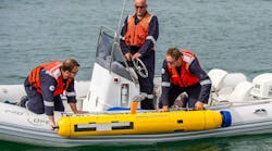 The redesigned Bluefin-9 UUV features a modular design which allows batteries and data modules to be quickly exchanged as needed.