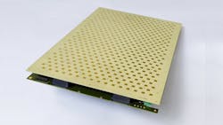 The array aperture of the antenna can conform to curved surfaces such as a train roof in order to bring consistent communications to intransit vehicles The array aperture of the antenna can conform to curved surfaces such as a train roof in order to bring consistent communications to intransit vehicles