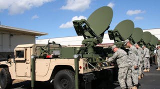 Advanced Extremely High Frequency Secure, Mobile, Anti-Jam, Reliable, Tactical-Terminals, or SMART-T, are shown here at the new Centralized Training and Fielding Facility, in Largo, Florida (photo courtesy of the US Army)