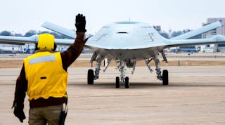 Supplied by Boeing, the MQ-25 is the U.S. Navy&rsquo;s first operational carrier-based UAV, supported by operating systems from BAE Systems.