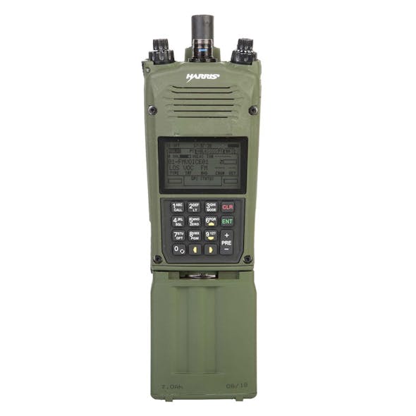 2. The AN/PRC-163 radio, a handheld SDR with wide frequency range, meets Army SWaP requirements. (Courtesy of L3Harris)