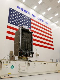 Lockheed Martin constructed and shipped the third GPS III satellite ahead of schedule, to the U. S. Space Force at Cape Canaveral, Fla. for a planned April 2020 launch. Lockheed Martin constructed and shipped the third GPS III satellite ahead of schedule, to the U. S. Space Force at Cape Canaveral, Fla. for a planned April 2020 launch.