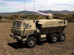 3. Dynetics and Lockheed Martin are among the partners trying to get more from less, working on developing an SSL capable of 100-kW power for mobile/transportable DEW systems. (Courtesy of Lockheed Martin)