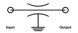 6. A “C” circuit is comprised of a single feedthrough capacitor on a center conductor. 6. A “C” circuit is comprised of a single feedthrough capacitor on a center conductor.