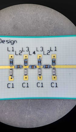 14. Shown is one of two filters built with the same Würth Elektronik inductors and Kemet capacitors from the simulation. 14. Shown is one of two filters built with the same Würth Elektronik inductors and Kemet capacitors from the simulation.