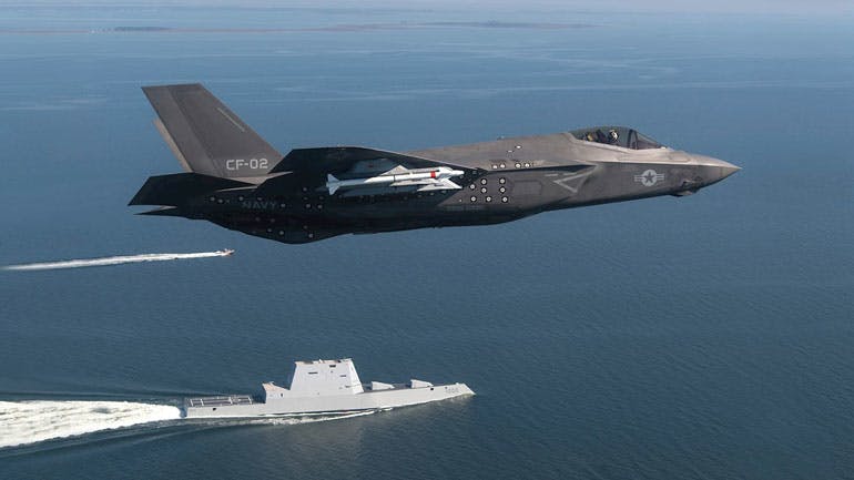 3. Current work on the F-35 for future EW duties involves a 360-degree suite of sensors and ECM systems, and will ultimately replace F-16 and F/A-18 fighters. (Courtesy of Raytheon Technologies)