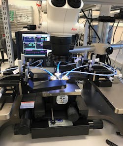 3. This example of a basic RF probe station is connected to a Keysight N5245B PNA-X and can measure both discreet and active module S-parameters. 3. This example of a basic RF probe station is connected to a Keysight N5245B PNA-X and can measure both discreet and active module S-parameters.