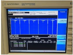 10. The five data channels at 500 MHz, with each having 100-MHz bandwidth and center frequencies from 1175 to 1575 MHz, deliver a total Tx carrier power of 4.9 dBm. 10. The five data channels at 500 MHz, with each having 100-MHz bandwidth and center frequencies from 1175 to 1575 MHz, deliver a total Tx carrier power of 4.9 dBm.