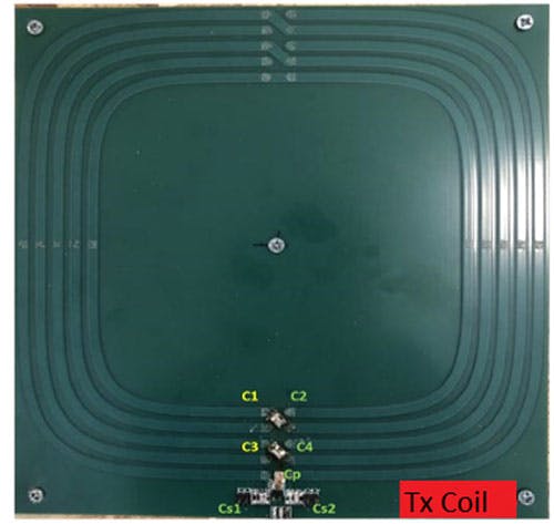 5. The photo shows the low energy-field Tx coil with in-line capacitors.