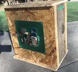 9. Shown is the WPT system for 5G FWA applications mounted on a dummy wall with antenna. 9. Shown is the WPT system for 5G FWA applications mounted on a dummy wall with antenna.