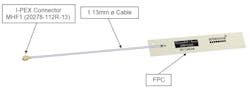 1. Shown is the FPC antenna with cable and I-PEX connector. 1. Shown is the FPC antenna with cable and I-PEX connector.