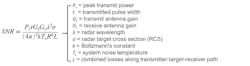 1. Common form of radar range equation to solve for SNR. 1. Common form of radar range equation to solve for SNR.