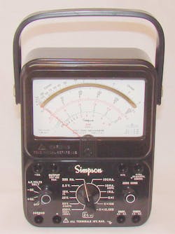 1. The Simpson 260 VOM, about 80 years old, is a classic example of an early &ldquo;multifunction&rdquo; test instrument. (Source: Simpson 260)
