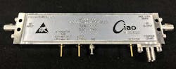 1. Broadband coaxial LNAs covering a total range of 1 to 40 GHz are available with integrated attenuators, couplers, and detectors. (Courtesy of Ciao Wireless) 1. Broadband coaxial LNAs covering a total range of 1 to 40 GHz are available with integrated attenuators, couplers, and detectors. (Courtesy of Ciao Wireless)