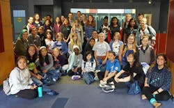 1. Girls Inc. of the Pacific Northwest tours the Tektronix campus in Beaverton, Ore. with members of Tektronix&rsquo;s Women in Technology group.