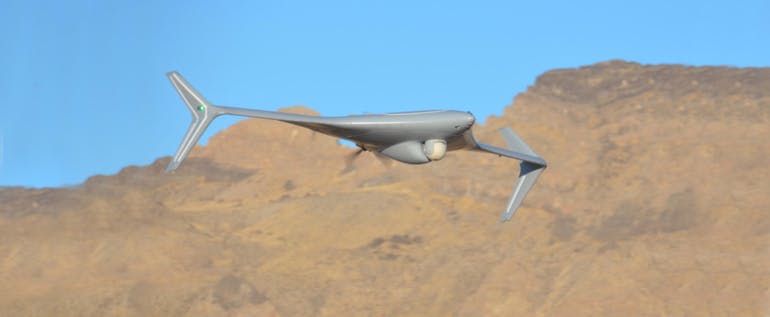 3. The Bat series of UAS devices are constructed with large wingspans to handle multiple EW sensor payloads. (Courtesy of Lockheed Martin Corp.)