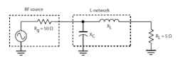 5. The RF source is a transmitter at 433 MHz with an output impedance of 50 Ω. The load is a loop antenna with an impedance of 5 Ω. 5. The RF source is a transmitter at 433 MHz with an output impedance of 50 Ω. The load is a loop antenna with an impedance of 5 Ω.