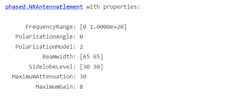 1. Model interface to NR antenna element in MATLAB that corresponds to Table 7.3-1 from 3GPP TR38.901 Version 14.0.0 Release 14, which specifies radiation power pattern of a single antenna element. 1. Model interface to NR antenna element in MATLAB that corresponds to Table 7.3-1 from 3GPP TR38.901 Version 14.0.0 Release 14, which specifies radiation power pattern of a single antenna element.